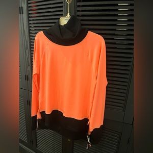 Victoria’s Secret Sport Neon Orange Turtleneck Running Sweatshirt  New with Tags